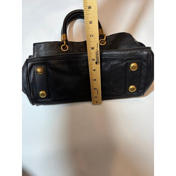 Marc by Marc Jacobs Black Pebbled Leather Satchel Tote Gold Hardware Bag - Picture 3 of 11